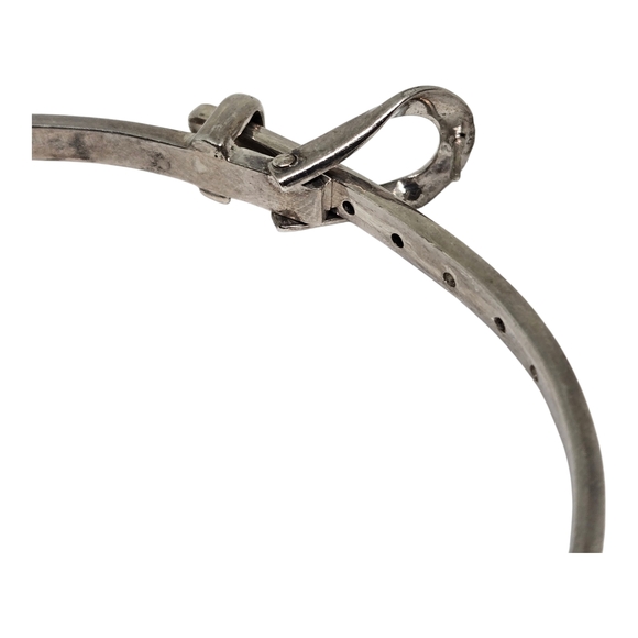 Taxco 925 Sterling Silver Belt Buckle Bracelet C 33 Hallmark Vintage Adjustable - Picture 2 of 12